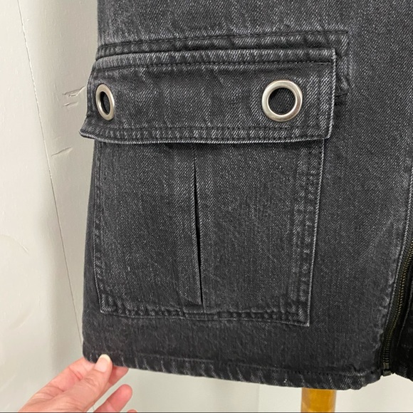 Forever 21 Black Denim Zippered Front Jumper Dress - Picture 6 of 12